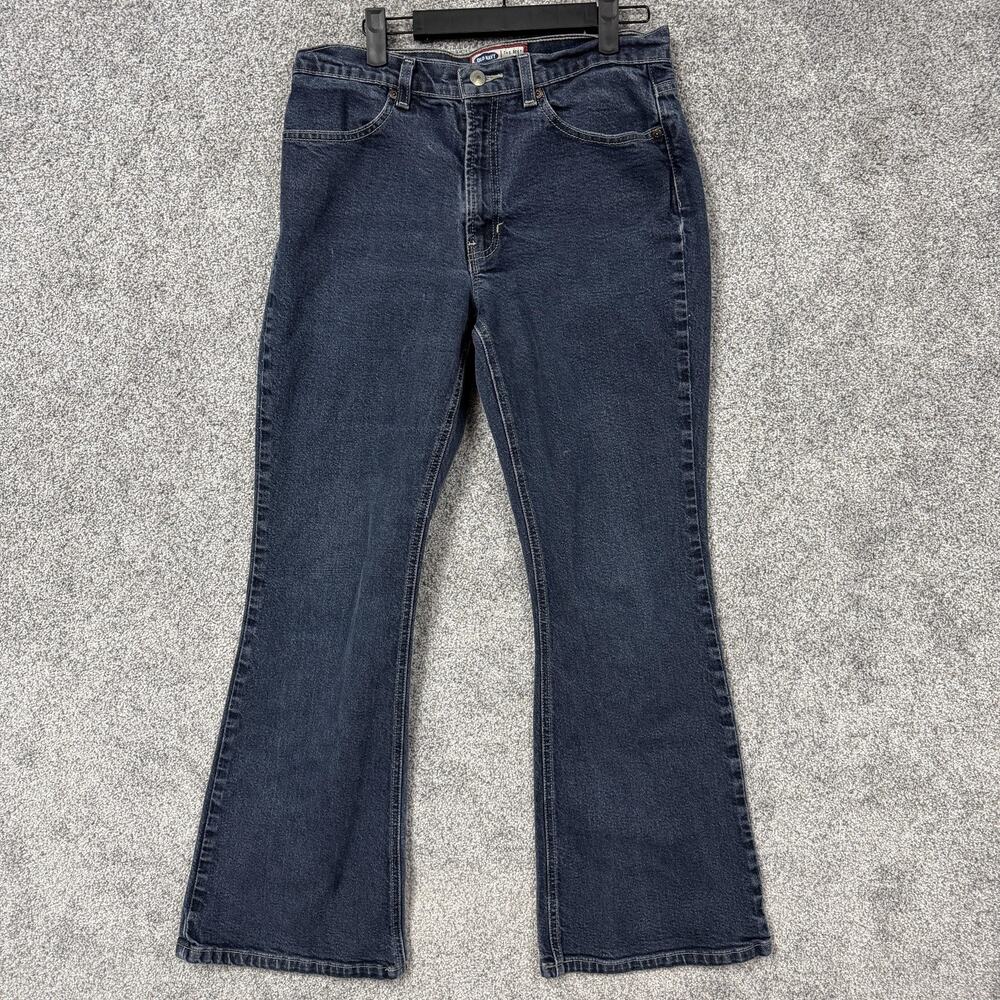 Vintage Y2K Old Navy Jeans Womens 12 30x29 Blue Denim Bootcut Stretch Dark Wash